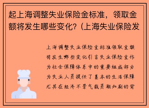 起上海调整失业保险金标准，领取金额将发生哪些变化？(上海失业保险发放标准)